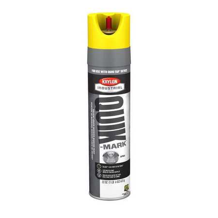 KRYLON INDUSTRIAL Inverted Marking Paint, 25 oz., Safety Yellow, Solvent -Based QT0382300