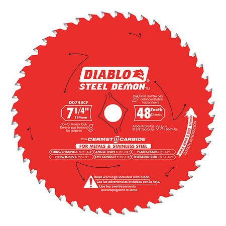 Diablo Circular Saw Blade, 7-1/4" Blade dia. D0748CFX