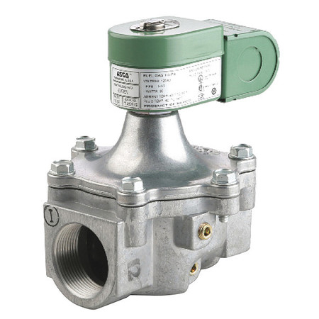 REDHAT 120/60V AC Aluminum Fuel Gas Solenoid Valve, Normally Closed, 1 1/2" Pipe Size K3A782V