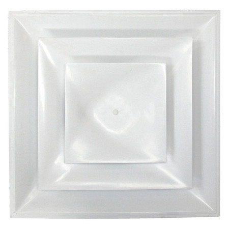 AMERICAN LOUVER 14 in Square Step-Down Ceiling Diffuser, White STR-C-14W-FR