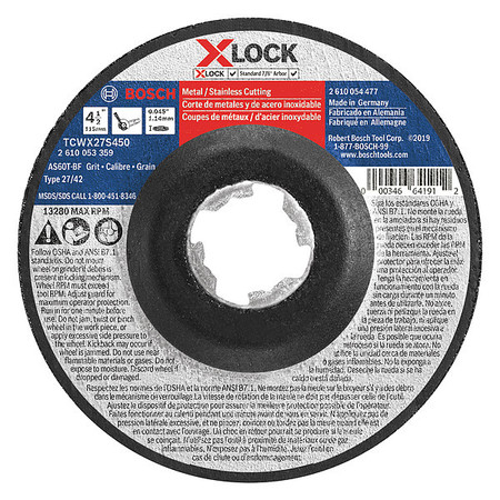 Bosch Abrasive Cut-Off Wheel, 60 Grit TCWX27S450