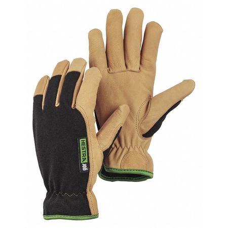 HESTRA Glove, Leather, Goatskin, Black/Tan, XXL 73010-701-11