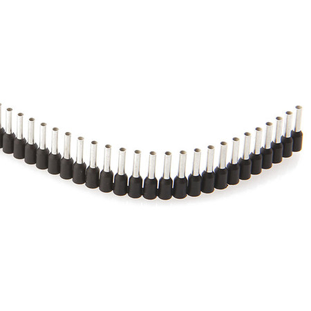 JOKARI Ferrules Strips, 8mm, 1.5mm, Black, PK500 60115