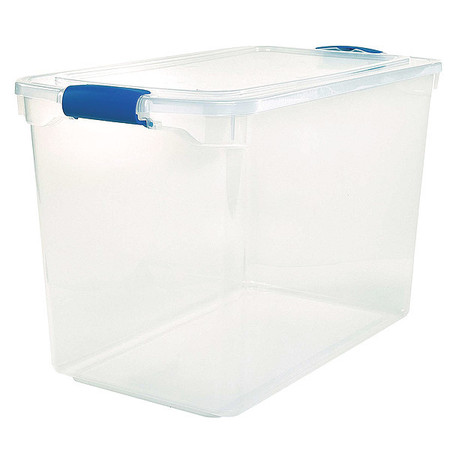 Homz Storage Tote with Latch Lid, Clear, Plastic, 112 qt Volume Capacity, 2 PK 3450CLRECOM.02