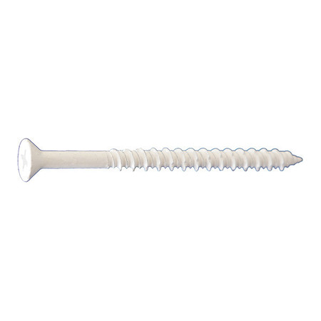 DAGGERZ Dagger-Con Concrete Screw, 3/16" Dia., Flat, 2 3/4" L, DAGGER-GUARD WHITE, 1500 PK CONCTF0316234WHTB