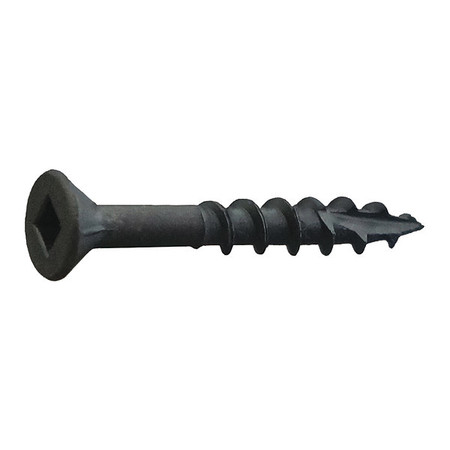 DAGGERZ Wood Screw, #8, 3 in, Black Oxide Low Carbon Steel Flat Head Square Drive, 1500 PK DLFLSQB08300