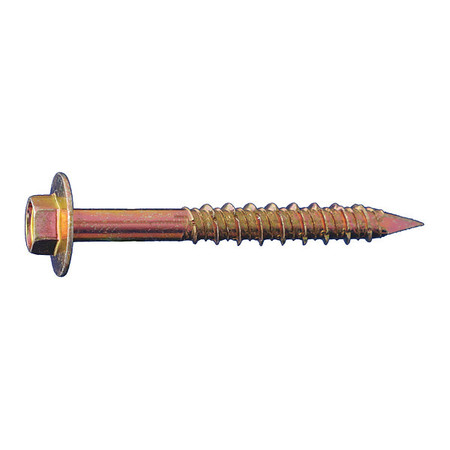 DAGGERZ Dagger-Con Concrete Screw, 1/4" Dia., Hex, 1 3/4" L, Yellow Zinc, 2000 PK QCZ14134