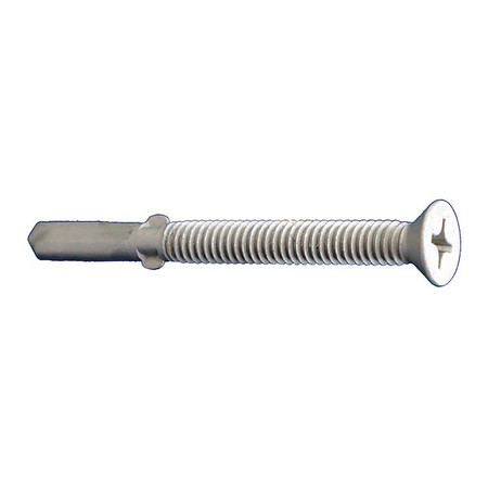 DAGGERZ Self-Drilling Screw, #12-24 x 1-5/8 in, Dagger Guard Steel Flat Head Phillips Drive, 3000 PK SD4CTWW12158