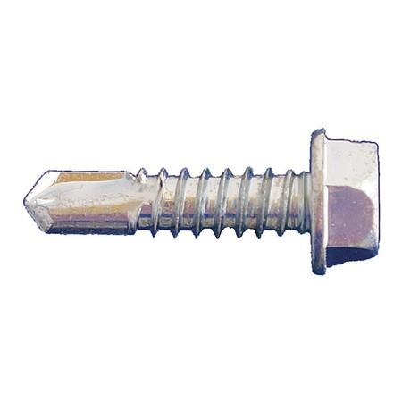 DAGGERZ Self-Drilling Screw, #14 x 1-1/4 in, Clear Zinc Plated Steel Hex Head Hex Drive, 2000 PK SDZ141104