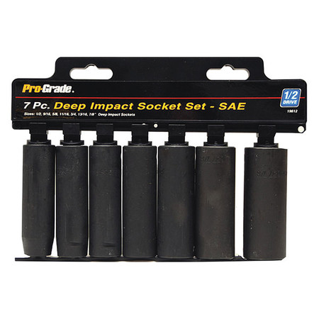 PRO-GRADE TOOLS 1/2" Drive Socket Set, SAE, 7 pcs 19612