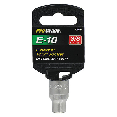 PRO-GRADE TOOLS External Torx Socket, 3/8"Dr., E10 12970
