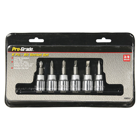 PRO-GRADE TOOLS 3/8" Drive Socket Set, SAE, 6 pcs 19031