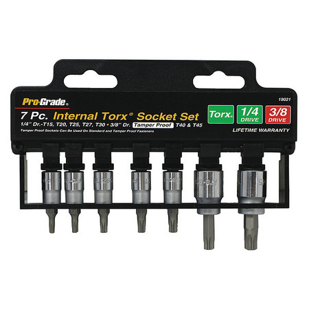 PRO-GRADE TOOLS 1/4", 3/8" Drive Socket Set, 7 pcs 19021