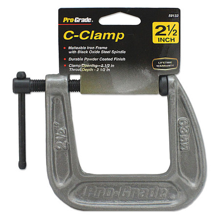 PRO-GRADE TOOLS C-Clamp, 2, 1/2x2-1/2" 59133