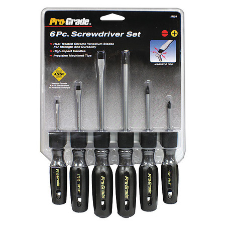 PRO-GRADE TOOLS Screwdriver Set, 6 pcs. 19104