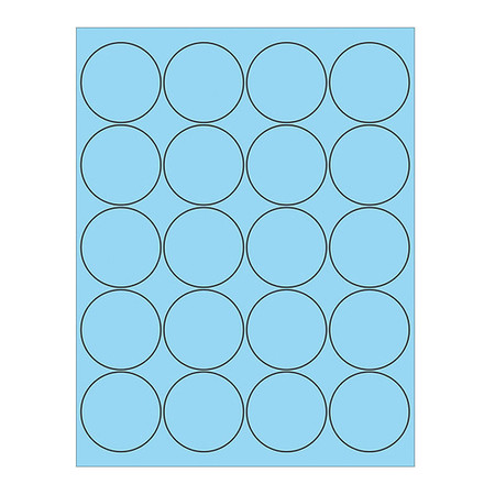 TAPE LOGIC Tape Logic® Circle Laser Labels, 2", Pastel Blue, 2000/Case LL197BE