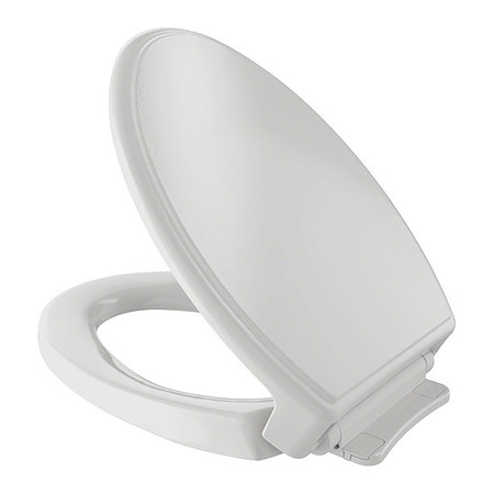 Toto Toilet Seat, With Cover, polypropylene, Elongated, White SS154#11