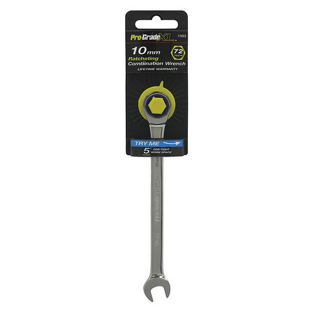 PRO-GRADE TOOLS Ratcheting Combo Wrench, 10mm 11653