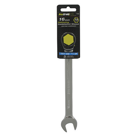 PRO-GRADE TOOLS Ratcheting Combo Wrench, 16mm 11659