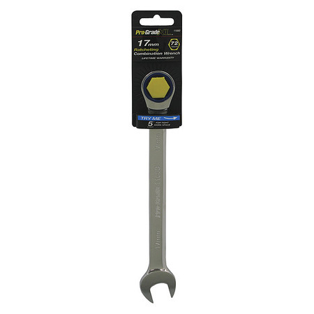 PRO-GRADE TOOLS Ratcheting Combo Wrench, 17mm 11660