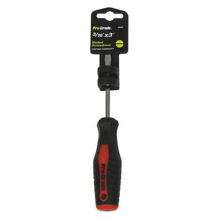 PRO-GRADE TOOLS Slotted Screwdriver, 3/16x3" 55020