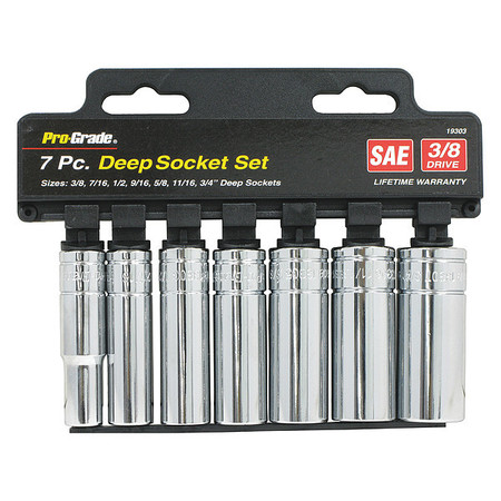 PRO-GRADE TOOLS 3/8" Drive, Socket Set SAE, 7 pcs 19303