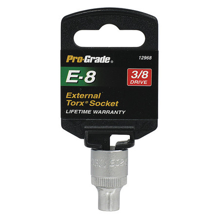 PRO-GRADE TOOLS External Torx Socket, 3/8" Dr., E8 12968