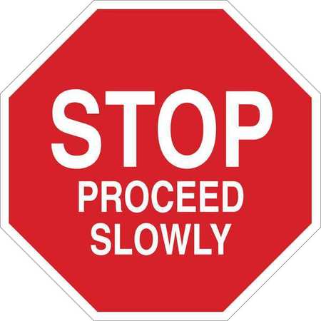 BRADY Stop Sign, 24 in Height, 24 in Width, Plastic, Octagon, English 124517
