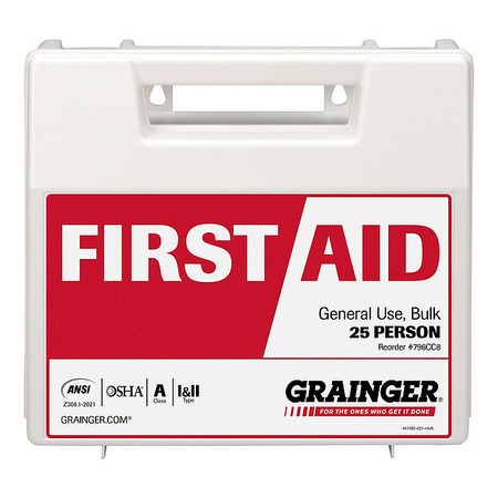 ZORO SELECT First Aid Kit w/House, 94pcs, 2.5x8", WHT 54771-021