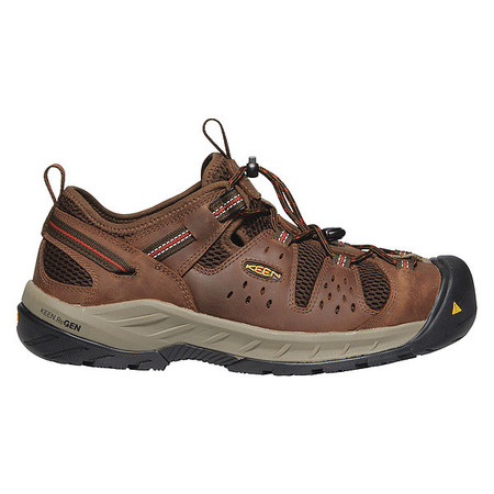 KEEN Size 9 Men's Hiker Shoe Steel Work Shoe, Shitake/Rust 1023215