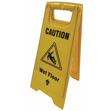 TOUGH GUY Caution Sign, 23 39/64 in Height, 11 51/64 in Width, Plastic, Triangle, English 55AK19