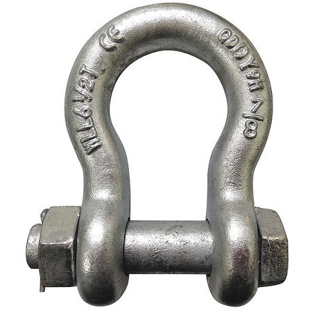Zoro Select Anchor Shackle, 2,000 lb, Carbon Steel 55AX92
