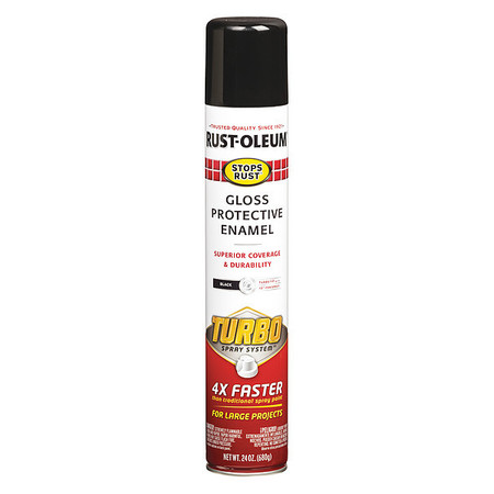 Rust-Oleum Spray Paint, Black, Gloss, 24 oz 334128
