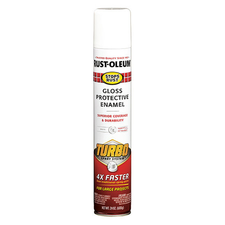 Rust-Oleum Spray Paint, White, Gloss, 24 oz 334133