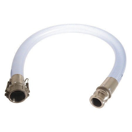 CONTINENTAL Food Grade Hose, 1-1/2" ID x 25 ft., Clear NTF150-25CE-G