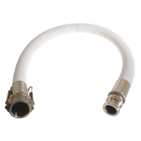 CONTINENTAL Food Grade Hose, 3" ID x 10 ft., Clear VBT300-10CE-G