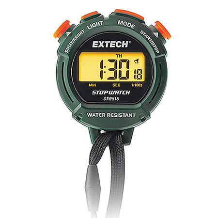 EXTECH Stopwatch, Count Up, 24 hrs, LCD STW515-NIST