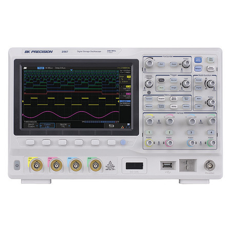 B&K PRECISION Bench Digitial Oscilloscope, 200 MHz, 4 Channels, 8.0 in Color TFT-LCD 2567