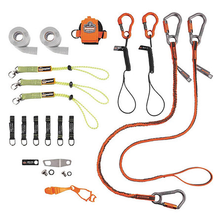 ERGODYNE Tool Tethering Kit, Black/Green/Orange 3184