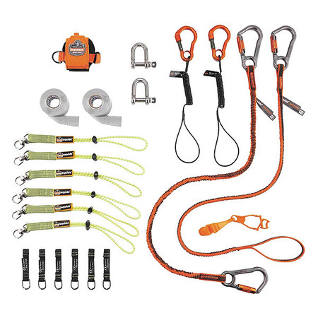 Ergodyne Tool Tethering Kit, Black/Green/Orange 3187