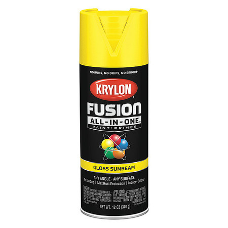 Krylon Rust Preventative Spray Paint, Sunbeam Yellow, Gloss, 12 oz K02725007