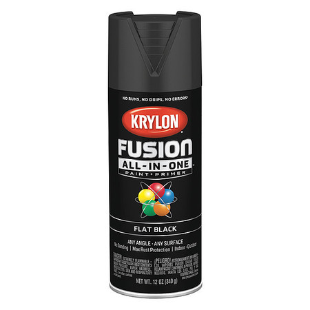 Krylon Rust Preventative Spray Paint, Black, Flat, 12 oz K02728007