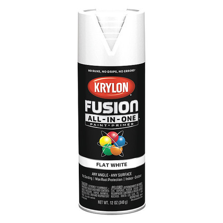 Krylon Rust Preventative Spray Paint, White, Flat, 12 oz K02730007