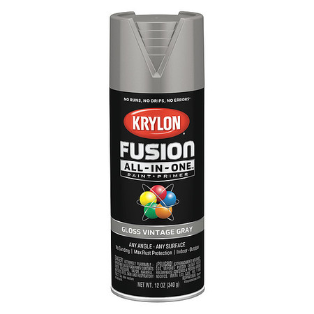 Krylon Rust Preventative Spray Paint, Vintage Gray, Gloss, 12 oz K02726007