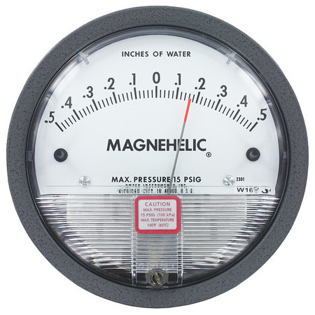 Dwyer Instruments Differential Pressure Gauge, Metal 2301