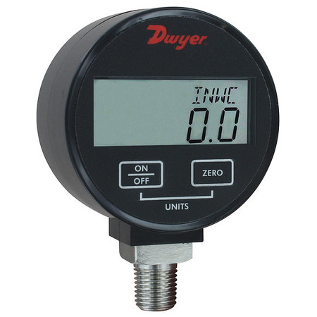 Dwyer Instruments Digital Vacuum Gauge, 3" Dial Size, Black DPGW-00