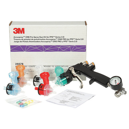 3M Spray Gun Kit, Pressure, 13 cfm @ 24 psi, Air Inlet: 3/8 in 26578