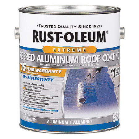 Rust-Oleum Aluminum Roof Coating, 0.9 gal, Light Gray, VOC Content: 397g/L 301905