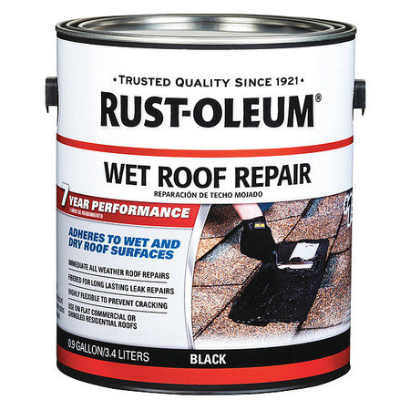 Rust-Oleum Roof Cement, 0.9 gal., Black, Dry Time: 24 hr 347427