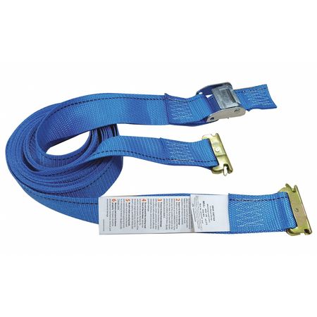 ZORO SELECT Tie Down Strap, E-Track, Blue, PK7 55ET76